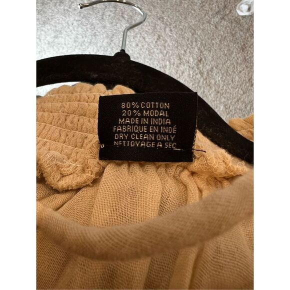 Saachi Women's Beige Tiered Lace Trim Long Kaftan Dress One Size NWOT - Picture 10 of 10